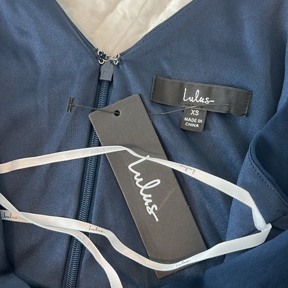 NWT Lulus Thoughts of Hue Navy Blue Surplice Maxi Dress XS - Picture 8 of 17